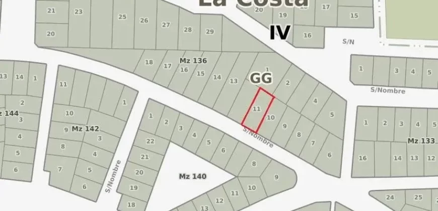 Lote en Santa Teresita en Camino del Jaguel