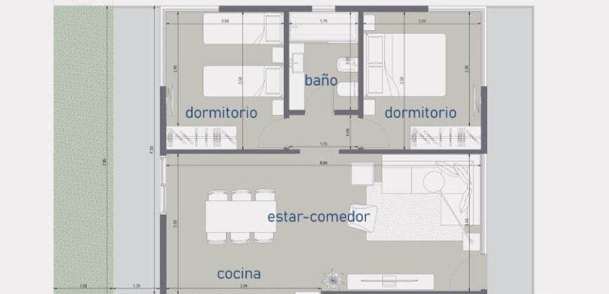 Departamento 3 Ambientes con Patio, Parrilla y Cochera en Santa Teresita